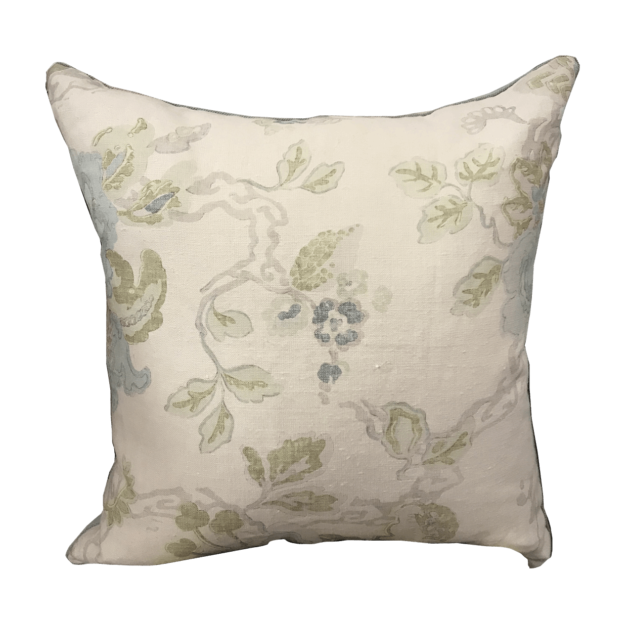 Cream and Green Floral Pillows Casabella Interiors